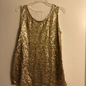 Gold sequin front top